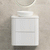 Tura Groove 600mm Curved Wall Hung Vanity Cabinet, Matte White