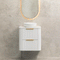 Tura Groove 600mm Curved Wall Hung Vanity Cabinet, Matte White