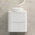 Tura Groove 600mm Curved Wall Hung Vanity Cabinet, Matte White