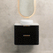 Tura Groove 750mm Curved Wall Hung Vanity Cabinet, Matte Black