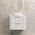Tura Groove 750mm Curved Wall Hung Vanity Cabinet, Matte White