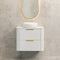 Tura Groove 750mm Curved Wall Hung Vanity Cabinet, Matte White