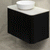 Tura Groove 900mm Curved Wall Hung Vanity Cabinet, Matte Black