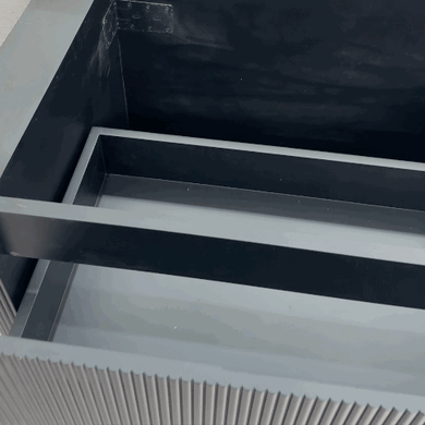 *Clearance* Tura Groove 900mm Curved Wall Hung Vanity Cabinet, Matte Black