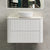 Tura Groove 900mm Curved Wall Hung Vanity Cabinet, Matte White