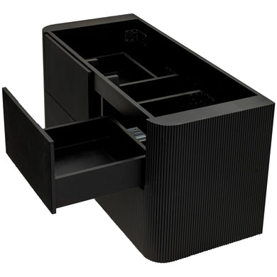 *Clearance* Tura Groove 1200mm Curved Wall Hung Vanity Cabinet, Matte Black