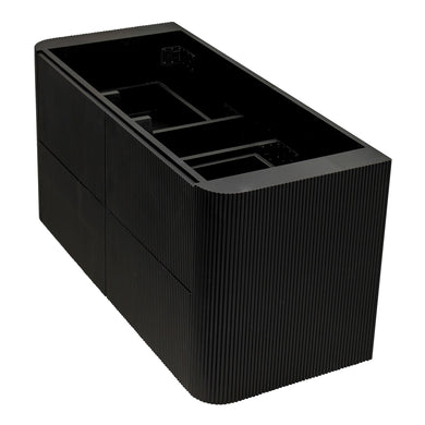 *Clearance* Tura Groove 1200mm Curved Wall Hung Vanity Cabinet, Matte Black