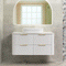 Tura Groove 1200mm Curved Wall Hung Vanity Cabinet, Matte White