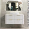 Tura Groove 1200mm Curved Wall Hung Vanity Cabinet, Matte White
