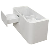 *Clearance* Tura Groove 1200mm Curved Wall Hung Vanity Cabinet, Matte White