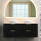 Tura Groove 1500mm Curved Wall Hung Vanity Cabinet, Matte Black