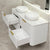 Tura Groove 1500mm Curved Wall Hung Vanity Cabinet, Matte White