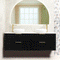 Tura Groove 1800mm Curved Wall Hung Vanity Cabinet, Matte Black