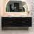 Tura Groove 1800mm Curved Wall Hung Vanity Cabinet, Matte Black