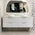 Tura Groove 1800mm Curved Wall Hung Vanity Cabinet, Matte White
