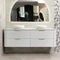 Tura Groove 1800mm Curved Wall Hung Vanity Cabinet, Matte White