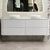 Tura Groove 1800mm Curved Wall Hung Vanity Cabinet, Matte White
