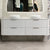 Tura Groove 1800mm Curved Wall Hung Vanity Cabinet, Matte White
