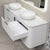 Tura Groove 1800mm Curved Wall Hung Vanity Cabinet, Matte White