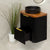 Tura Groove Ensuite 600mm Curved Wall Hung Vanity Cabinet, Matte Black