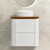Tura Groove Ensuite 600mm Curved Wall Hung Vanity Cabinet, Matte White