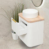 *Clearance* Tura Groove Ensuite 600mm Curved Wall Hung Vanity Cabinet, Matte White