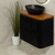 Tura Groove Ensuite 750mm Curved Wall Hung Vanity Cabinet, Matte Black