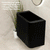 Tura Groove Ensuite 750mm Curved Wall Hung Vanity Cabinet, Matte Black