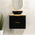 Tura Groove Ensuite 750mm Curved Wall Hung Vanity Cabinet, Matte Black