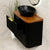 Tura Groove Ensuite 750mm Curved Wall Hung Vanity Cabinet, Matte Black