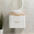 Tura Groove Ensuite 750mm Curved Wall Hung Vanity Cabinet, Matte White