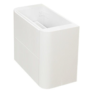 *Clearance* Tura Groove Ensuite 750mm Curved Wall Hung Vanity Cabinet, Matte White