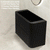 Tura Groove Ensuite 900mm Curved Wall Hung Vanity Cabinet, Matte Black
