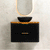 Tura Groove Ensuite 900mm Curved Wall Hung Vanity Cabinet, Matte Black
