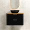 Tura Groove Ensuite 900mm Curved Wall Hung Vanity Cabinet, Matte Black