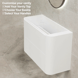 *Clearance* Tura Groove Ensuite 900mm Curved Wall Hung Vanity Cabinet, Matte White