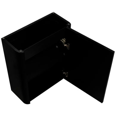 *Clearance* Tura Smooth Petite 500mm Curved Wall Hung Slim Vanity Cabinet, Matte Black