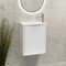 Tura Smooth Petite 500mm Curved Wall Hung Slim Vanity Cabinet, Matte White