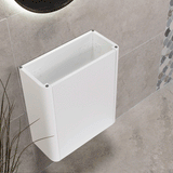 *Clearance* Tura Smooth Petite 500mm Curved Wall Hung Slim Vanity Cabinet, Matte White