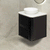 Tura Shaker 600mm Curved Wall Hung Vanity Cabinet, Matte Black