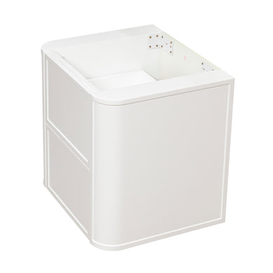Tura Shaker 600mm Curved Wall Hung Vanity Cabinet, Matte White