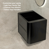 Tura Shaker 750mm Curved Wall Hung Vanity Cabinet, Matte Black