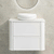 Tura Shaker 750mm Curved Wall Hung Vanity Cabinet, Matte White
