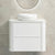 Tura Shaker 750mm Curved Wall Hung Vanity Cabinet, Matte White