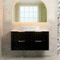 Tura Shaker 1200mm Curved Wall Hung Vanity Cabinet, Matte Black