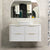 Tura Shaker 1200mm Curved Wall Hung Vanity Cabinet, Matte White