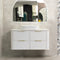 Tura Shaker 1200mm Curved Wall Hung Vanity Cabinet, Matte White