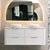 Tura Shaker 1500mm Curved Wall Hung Vanity Cabinet, Matte White