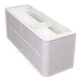 Tura Shaker 1500mm Curved Wall Hung Vanity Cabinet, Matte White