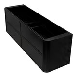 Tura Shaker 1800mm Curved Wall Hung Vanity Cabinet, Matte Black